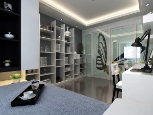 family - office - study room -0148 Modello 3D
