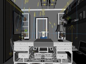 family - office - study room -0150 Modèle 3D