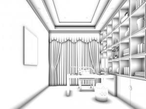 family - office - study room -0151 3D Model