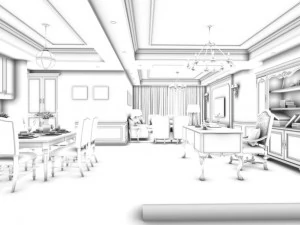 family - office - study room -0152 3D Model