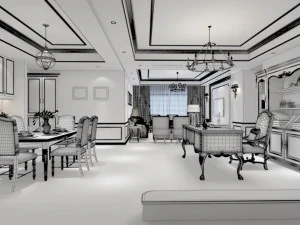 family - office - study room -0152 3D Model