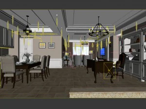 family - office - study room -0152 3D Model