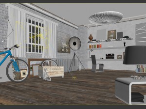 family - office - study room -0153 3D Model
