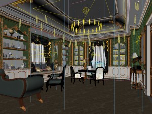 family - office - study room -0154 Modelo 3D