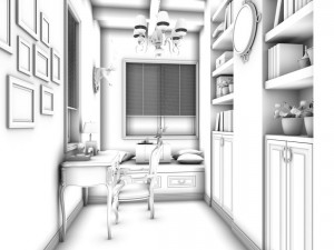 family - office - study room -0155 3D Modell