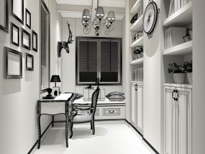 family - office - study room -0155 3D Modell