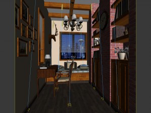 family - office - study room -0155 3D Modell