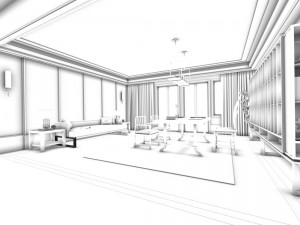 family - office - study room -0156 Modèle 3D