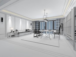 family - office - study room -0156 Modèle 3D