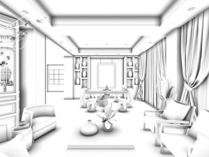 family - office - study room -0157 3D-Modell