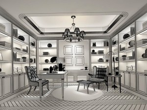 family - office - study room -0158 3D-Modell