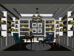 family - office - study room -0158 3D-Modell