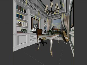 family - office - study room -0159 3D Model