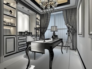 family - office - study room -0160 Modèle 3D