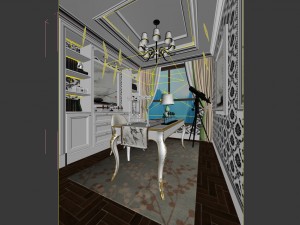 family - office - study room -0160 Modèle 3D