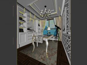 family - office - study room -0160 3D Model