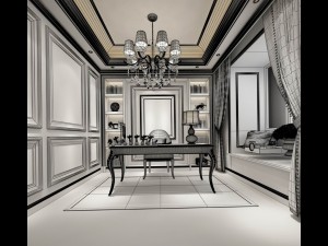 family - office - study room -0161 3D 模型
