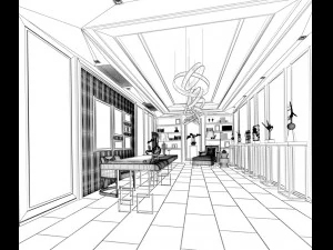 family - office - study room -0162 3D Model