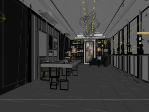 family - office - study room -0162 Model 3D