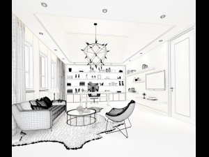 family - office - study room -0163 3D Modell