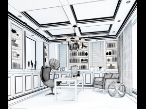 family - office - study room -0164 3D मॉडल