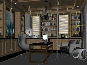 family - office - study room -0164 3D Model