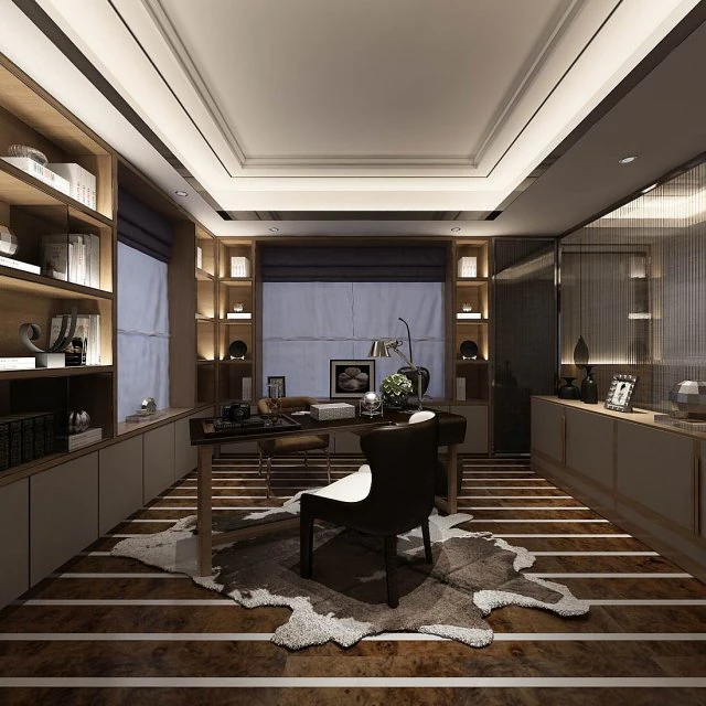 family - office - study room -0165 3D Model .c4d .max .obj .3ds .fbx .stl .blend 