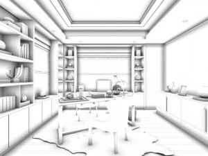 family - office - study room -0165 3D Model