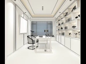 family - office - study room -0166 3D Model