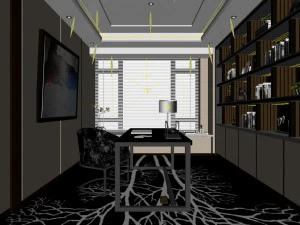 family - office - study room -0166 3D Model