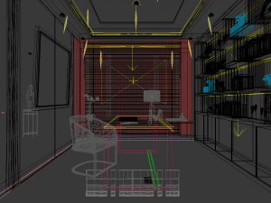 family - office - study room -0166 3D Model