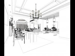 family - office - study room -0167 3D Model