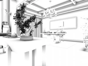 family - office - study room -0167 3D Model