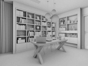 family - office - study room -0169 3D 모델
