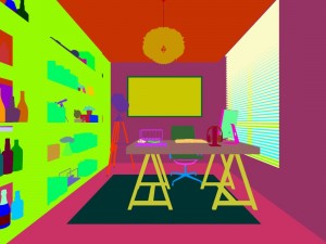 family - office - study room -0170 Modello 3D