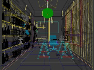 family - office - study room -0170 Modello 3D