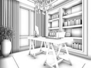 family - office - study room -0171 3D Model