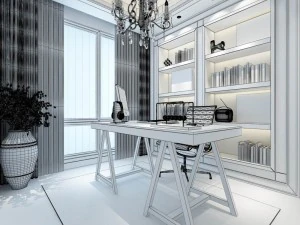family - office - study room -0171 3D Model