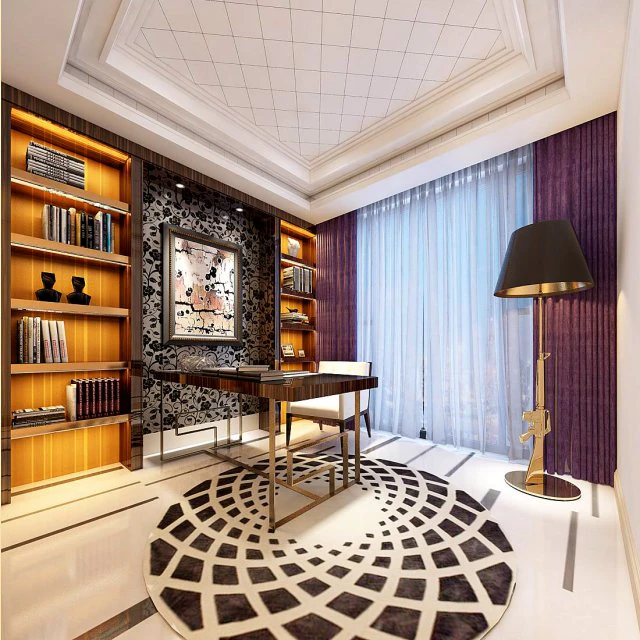 family - office - study room -0172 3D Model .c4d .max .obj .3ds .fbx .stl .blend