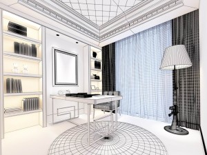family - office - study room -0172 Model 3D