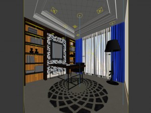 family - office - study room -0172 Model 3D