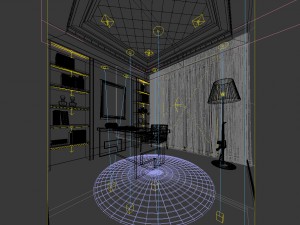 family - office - study room -0172 Model 3D