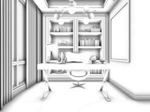 family - office - study room -0173 Modelo 3D