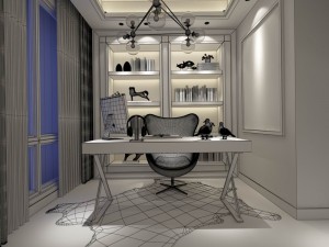 family - office - study room -0173 Modelo 3D