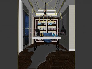family - office - study room -0173 Modelo 3D