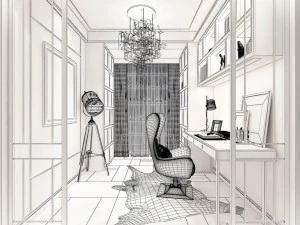 family - office - study room -0174 3D Model