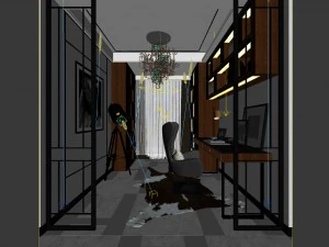 family - office - study room -0174 3D Model