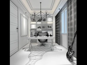family - office - study room -0176 3D Model