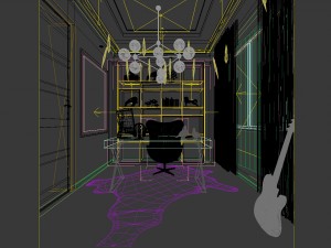 family - office - study room -0176 Modelo 3D