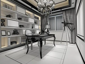 family - office - study room -0178 3D Model